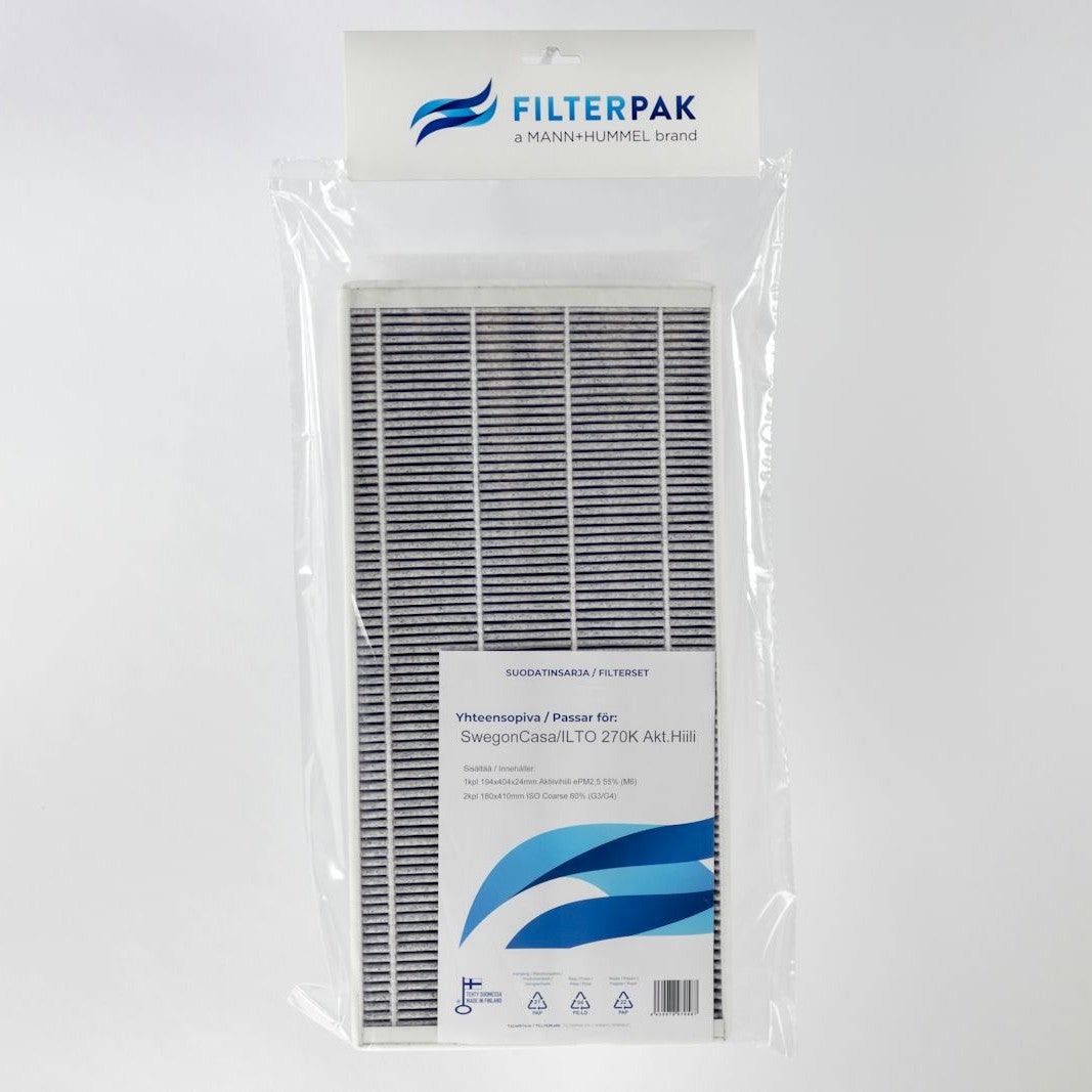 Suodatinpakkaus Filterpak Swegoncasa/Ilto 270K Akt.Hiili [DCD312] |