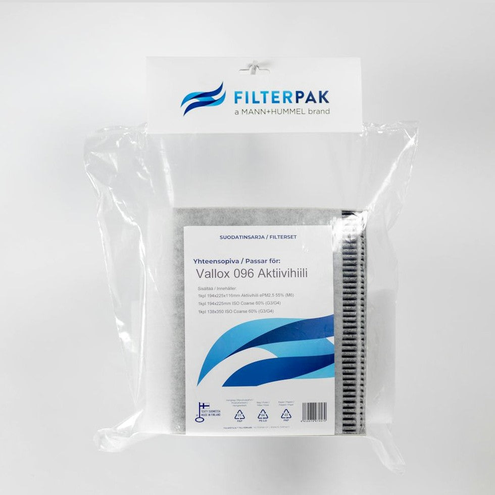 Suodatinpakkaus Filterpak Vallox 096 Aktiivihiili Nro 27 [DCD311] |