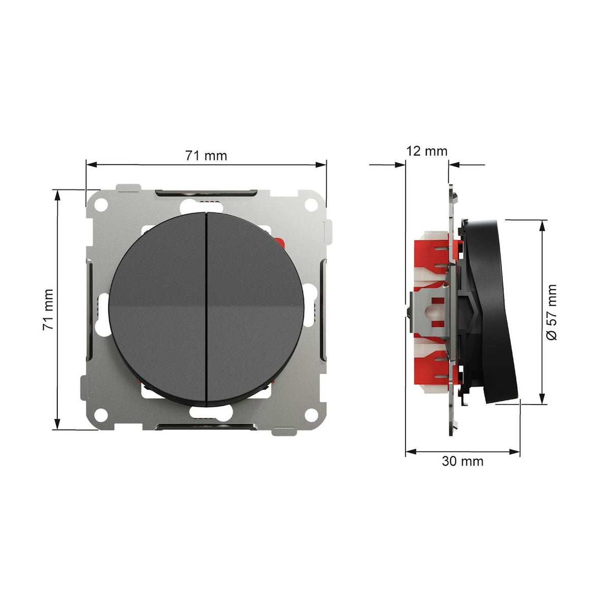Kytkin Elko One 6+6/16A/Ip21 Ukr Mus [2104649] |