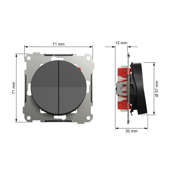 Kytkin Elko One 6+6/16A/Ip21 Ukr Mus [2104649] |