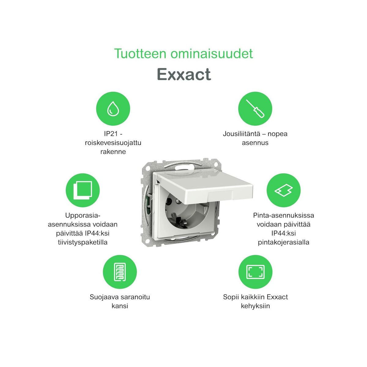 Pistorasia Exxact 1S/16A/Ip21 0X Ukj Kansi Val [2530111] |