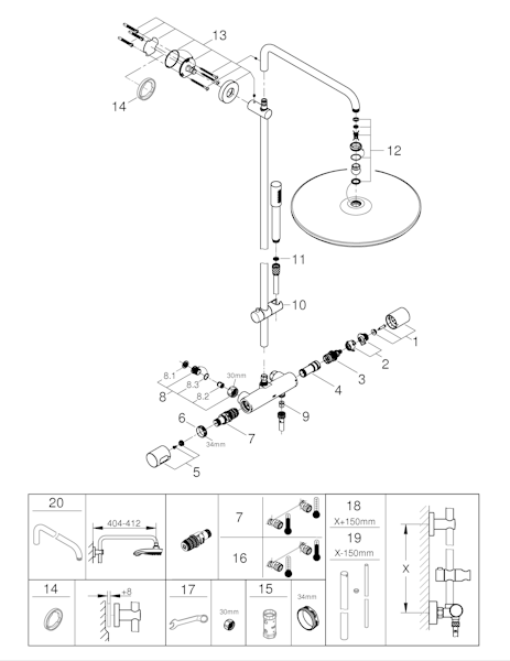 Sadesuihkuhana Grohe Rainshower System 400 26713000 [6325105]