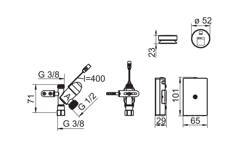 Pesukoneventtiili Oras 272100 elektroninen 3V [6219103]