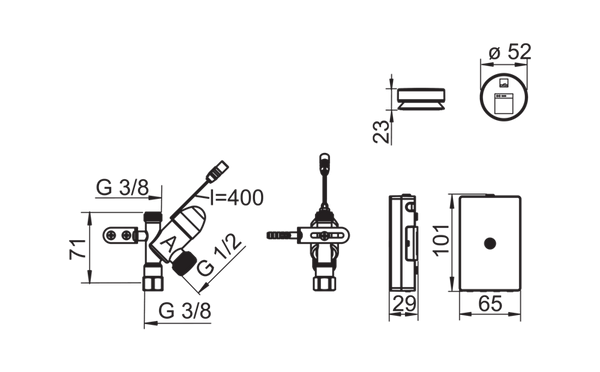 Pesukoneventtiili Oras 272100 elektroninen 3V [6219103]