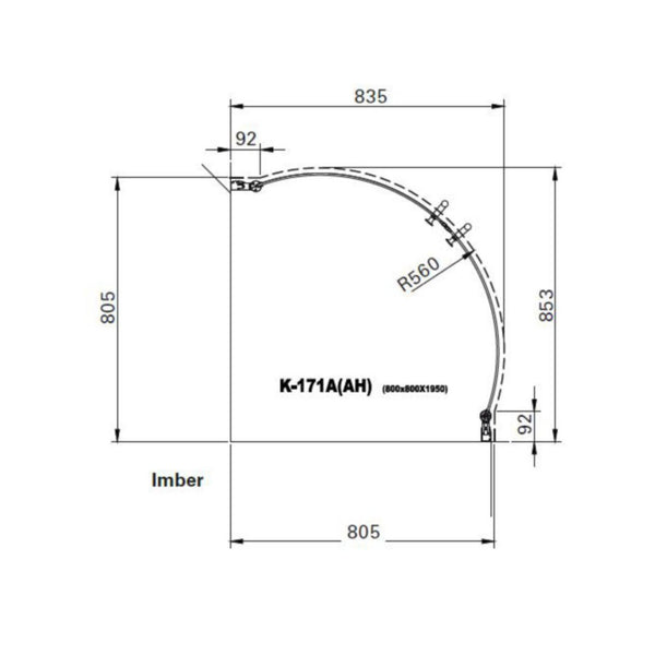 Suihkunurkka kaareva Imber a-collection 80X80CM 2XSEINÄ 5857400