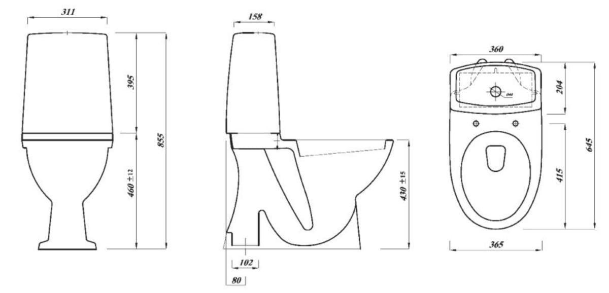 WC - laite a - collection Compact 4, S - lukko, piiloviemäri liimattava [5657028] |