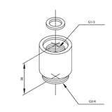 Damixa Muunnosnippa Kromattu 1/2