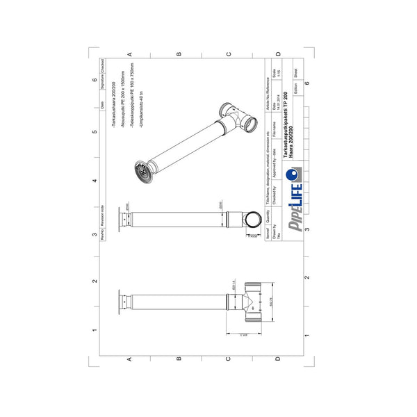 Tarkastusputkipaketti Pipelife 200/160/200 1.8 - 2.3 M [2610220] |