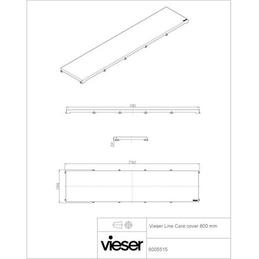 Lattiakaivon kansi RST Vieser Line 800 mm 3317338
