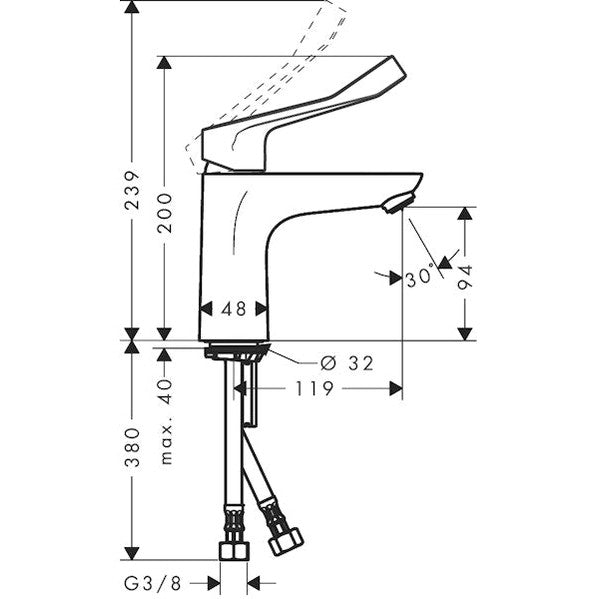 Pesuallashana Hansgrohe 31915000 Focus Care 100 [6150425]