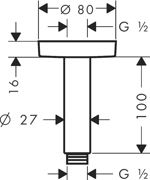 Piiloasennushana Hansgrohe 27393000 Suihkuputki S 100 [6559744]