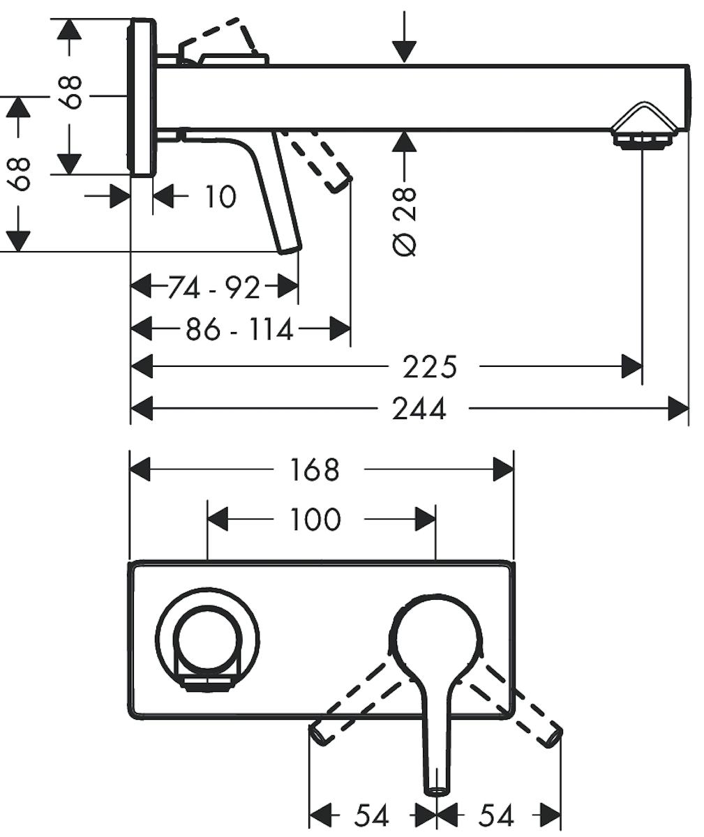Piiloasennushana Hansgrohe 72111000 Talis S Pesuallas 225 [6150422]