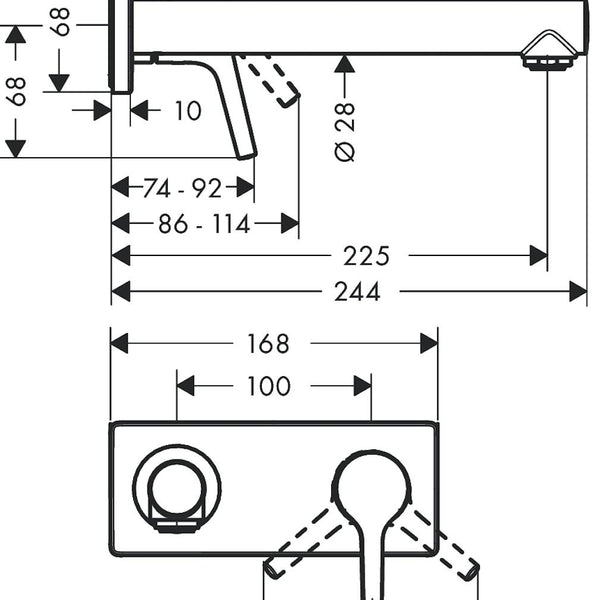 Piiloasennushana Hansgrohe 72111000 Talis S Pesuallas 225 [6150422]