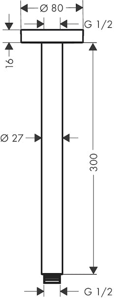Piiloasennushana Hansgrohe 27389000 Suihkuputki  S 300 [6559743]