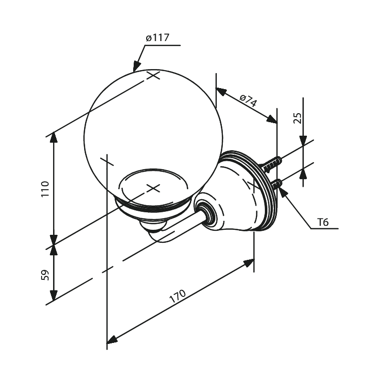 Damixa Seinälamppu Tradition Kromattu/Valkoinen Lasi 373020000 [5778200] |