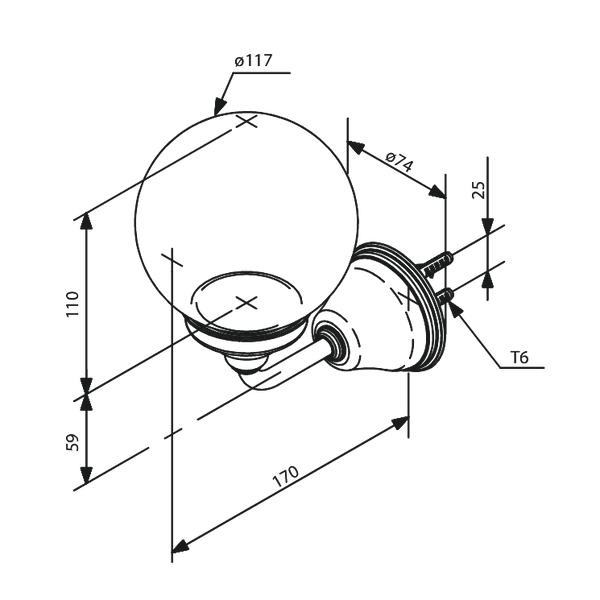 Damixa Seinälamppu Tradition Kromattu/Valkoinen Lasi 373020000 [5778200] |