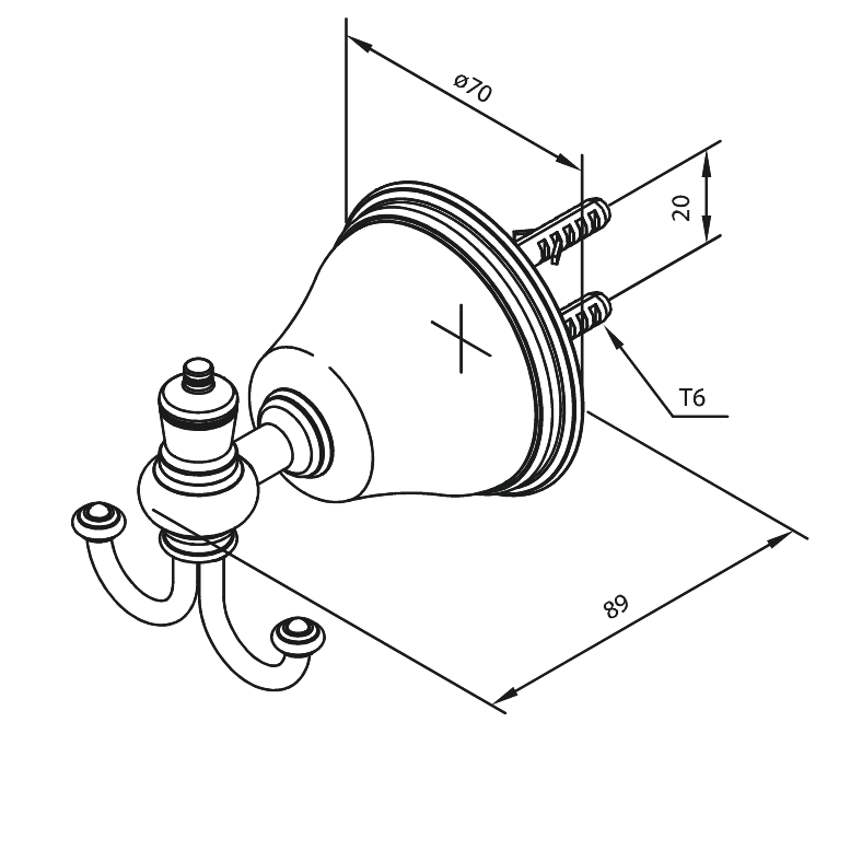 Damixa Seinäkoukut Tradition Kromattu 373050000 [5778204] |