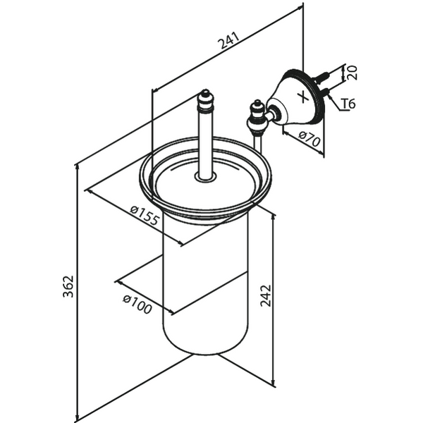 Damixa Wc-Harja Ja Teline Tradition Messinki 373127700 [5778234]