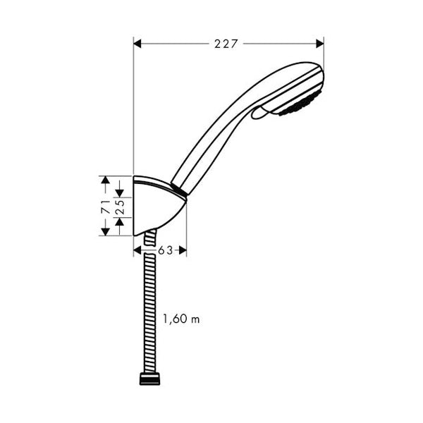 Käsisuihkusetti Hansgrohe 27559000 Crometta 85 Porter'C [6555515]