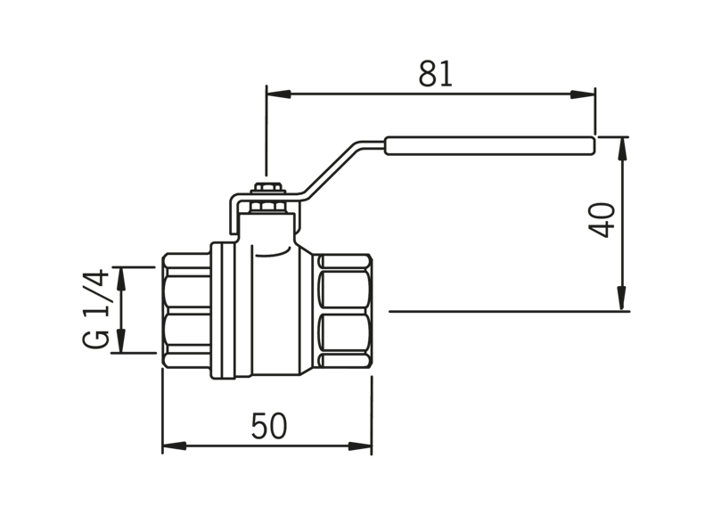 Palloventtiili Messinki 1/4 Sk  Pn25 400008 [3713502]
