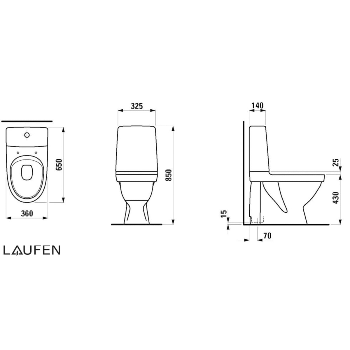 WC-laite Laufen Kompas Rimless S-lukko sis. kannen [5657505]