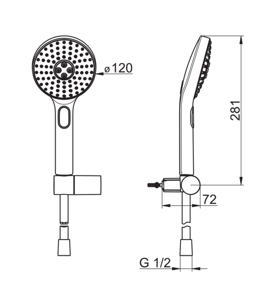 Käsisuihkusetti Oras Hydractiva 427 3-SPRAY [6510224]
