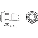 Patteriventtiilin liitin Oras Stabila DN10 kova stabila pro [4032040] |
