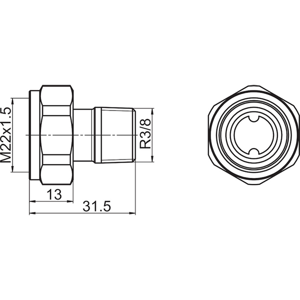 Patteriventtiilin liitin Oras Stabila DN10 kova stabila pro [4032040] |