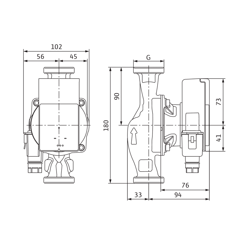 Kiertovesipumppu Lämpöjohto Atmos Pico 25/1-6 -180 4624336