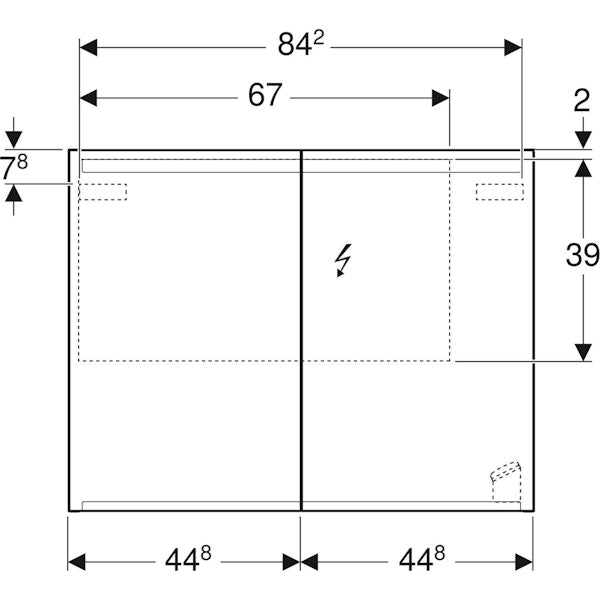 Peilikaappi IDO Reflect valolla, kahdella ovella 47196 Led Band 900 [6015203]