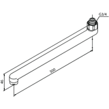 Damixa kääntyvä juoksuputki kromi 300 MM 480890000 6537220