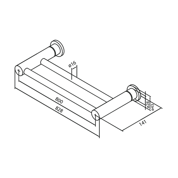 Damixa Kaksoispyyhetanko kromi 800mm 483150000 [5778215] |