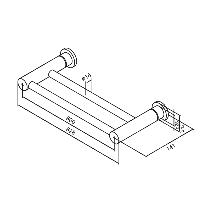 Damixa Kaksoispyyhetanko Silhouet Kirkas Messinki 483157700 [5778300] |
