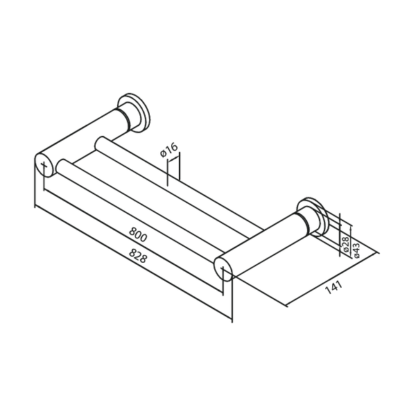 Damixa Kaksoispyyhetanko Silhouet Harjattu Messinki 483157900 [5778299] |