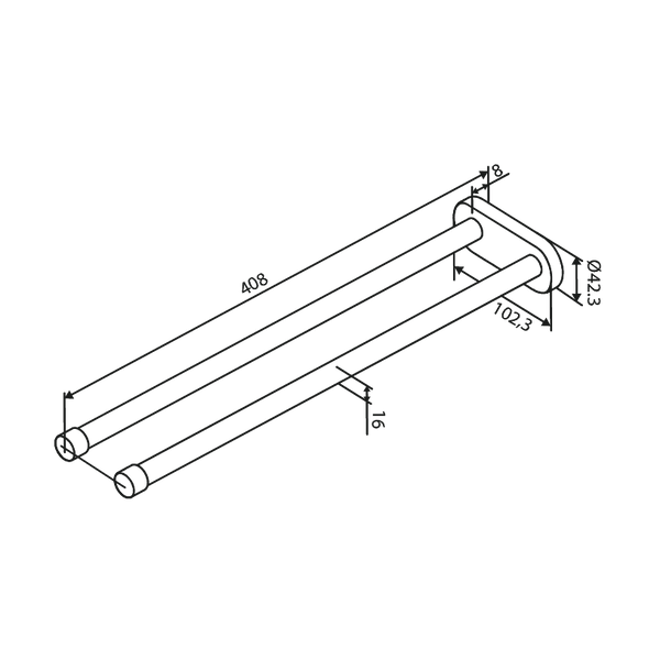 Damixa Kaksoispyyhetanko 400 Mm Kromattu 483420000 [5778400] |