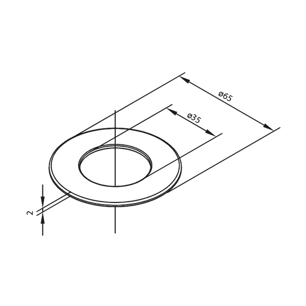 Damixa Asennuslevy Ø35/65 Mattamusta 484246100 [6531687] |
