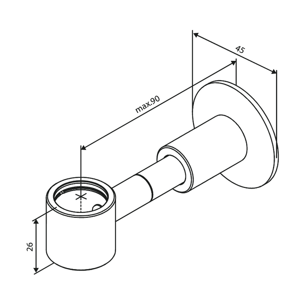 Damixa Yläsuihkun Seinäkiinnike Core Musta 484966100 [6430187] |