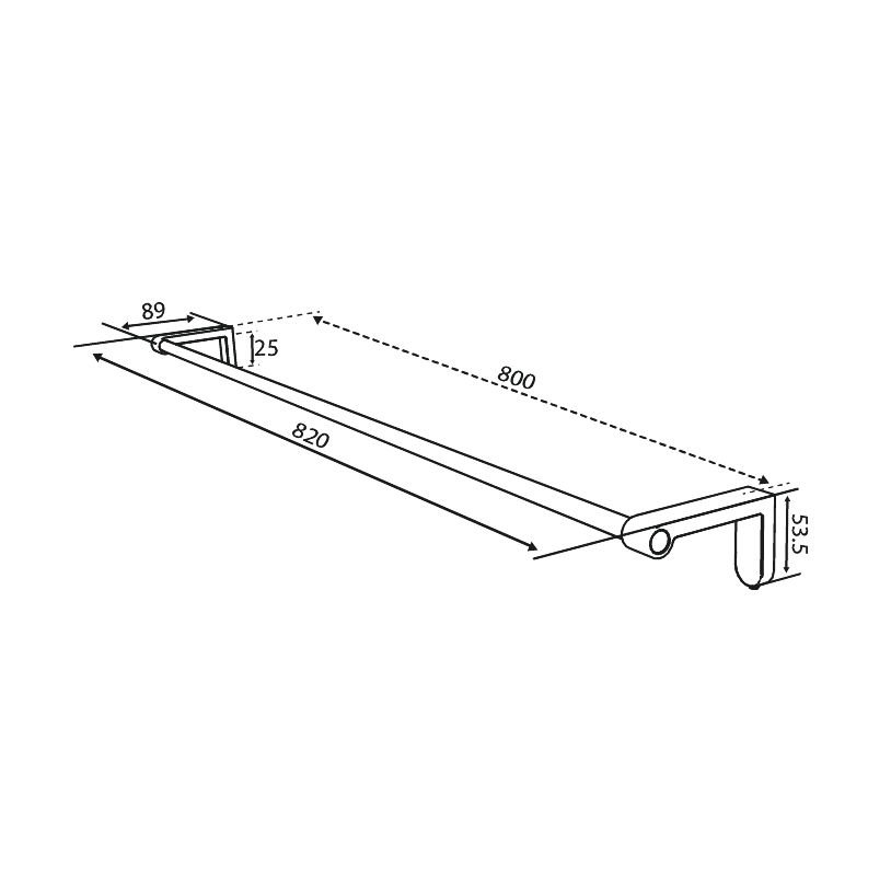 Damixa Pyyhetanko 800Mm Zen Harj. Messinki 487327900 [5778329] |