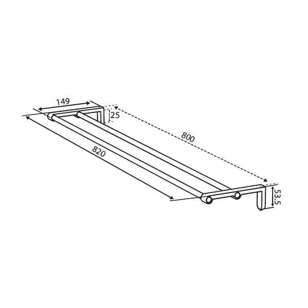 Damixa Kaksoispyyhetanko 800Mm Zen Graf. Harmaa 487335500 [5778334] |