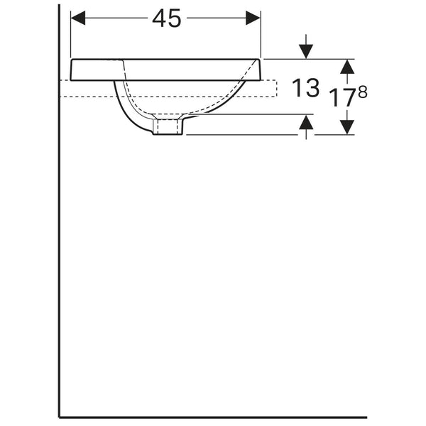 Geberit Pesuallas VariForm tasoon asennettava, ellipsi, hanasaarekkeella [5618592]