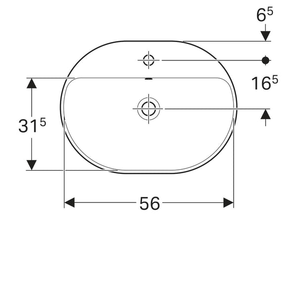 Geberit Pesuallas VariForm tasoon asennettava, ellipsi, hanasaarekkeella [5618592]