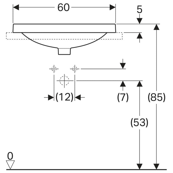 Geberit Pesuallas VariForm tasoon asennettava, ellipsi, hanasaarekkeella [5618598]
