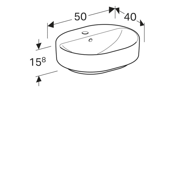 Geberit Pesuallas VariForm tason päälle asennettava, ellipsi, hanasaarekkeella [5618512]