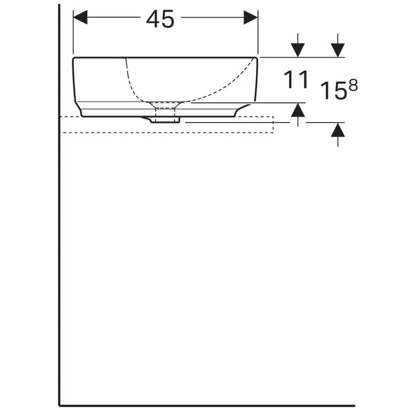 Geberit Pesuallas VariForm tason päälle asennettava, ellipsi, hanasaarekkeella [5618514]