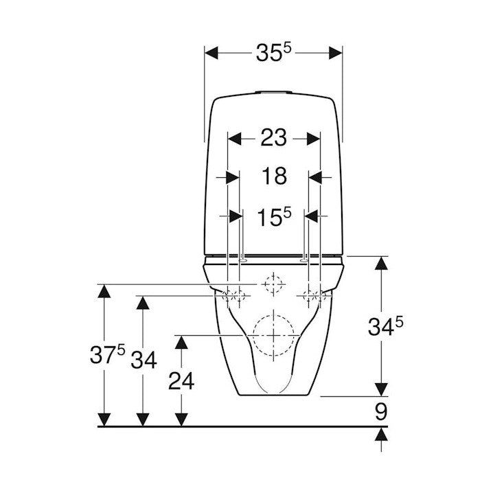 Wc - Istuin, Ido Seinä Säiliöllä 2 - Huuhtelu [5650222] |