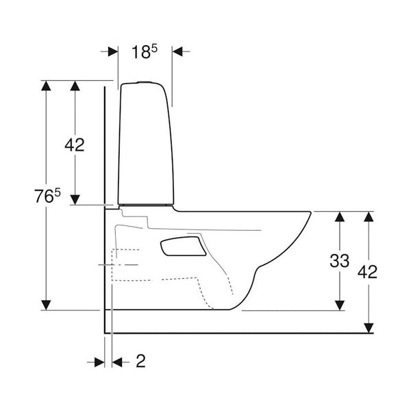 Wc - Istuin, Ido Seinä Säiliöllä 2 - Huuhtelu [5650222] |