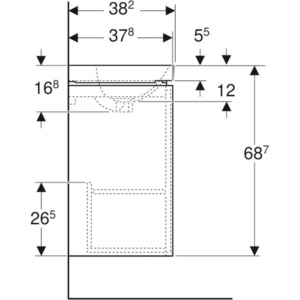 Allaskaappipaketti Ido Sense Art 450X382X687Mm, Laava [6015637] |