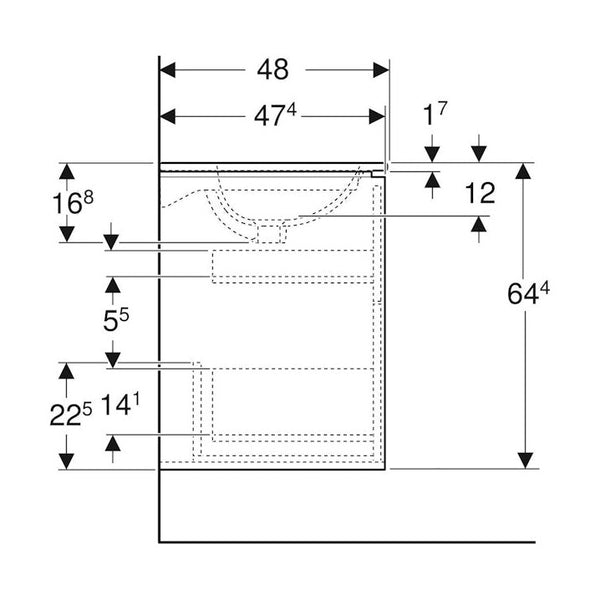 Allaskaappipaketti Ido Sense Art 750X480X644Mm, Laava [6015649] |