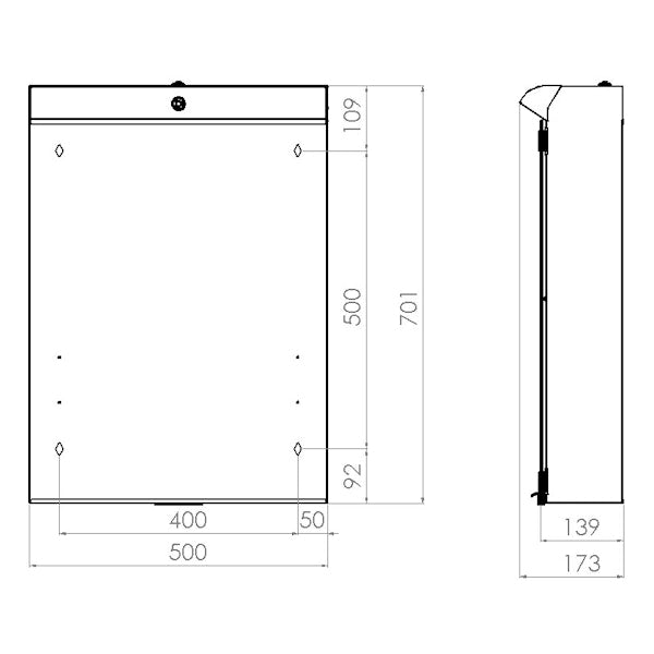 Peilikaappi V21505 Polaria LED Lumena 500 vasen harmaa [6045274]