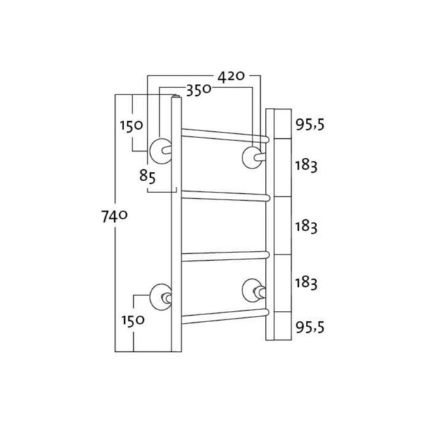 Rej Design pyyhekuivain Tango BTH 35744 alakytkentä, musta [5487618] |